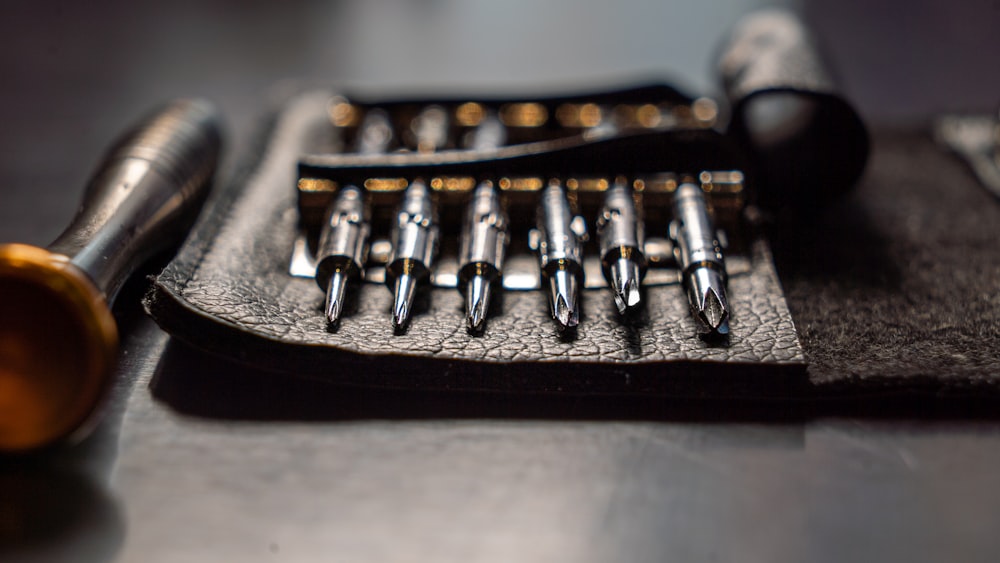Close-up of solid metal bar cabinet pulls